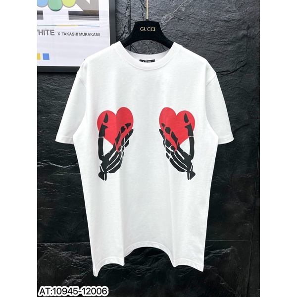 [Voucher 12%/149k]   Áo phông nam nữ Chất Cotton Amiri in hình bộ xương thả tim đỏ hai mặt phong cách đường phố 2024 Soyuong MAT 043
