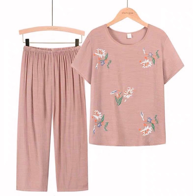 Set bộ đũi thêu hoa cánh tiên trung niên