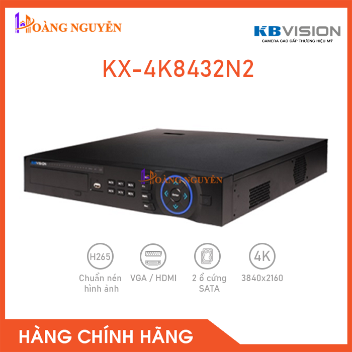 Đầu ghi hình ip camera kbvision 4 kênh kx-4k8432n2 chuẩn h.265+ tích hợp camera lên tới 8.0 mp – công nghệ hoàng nguyễn