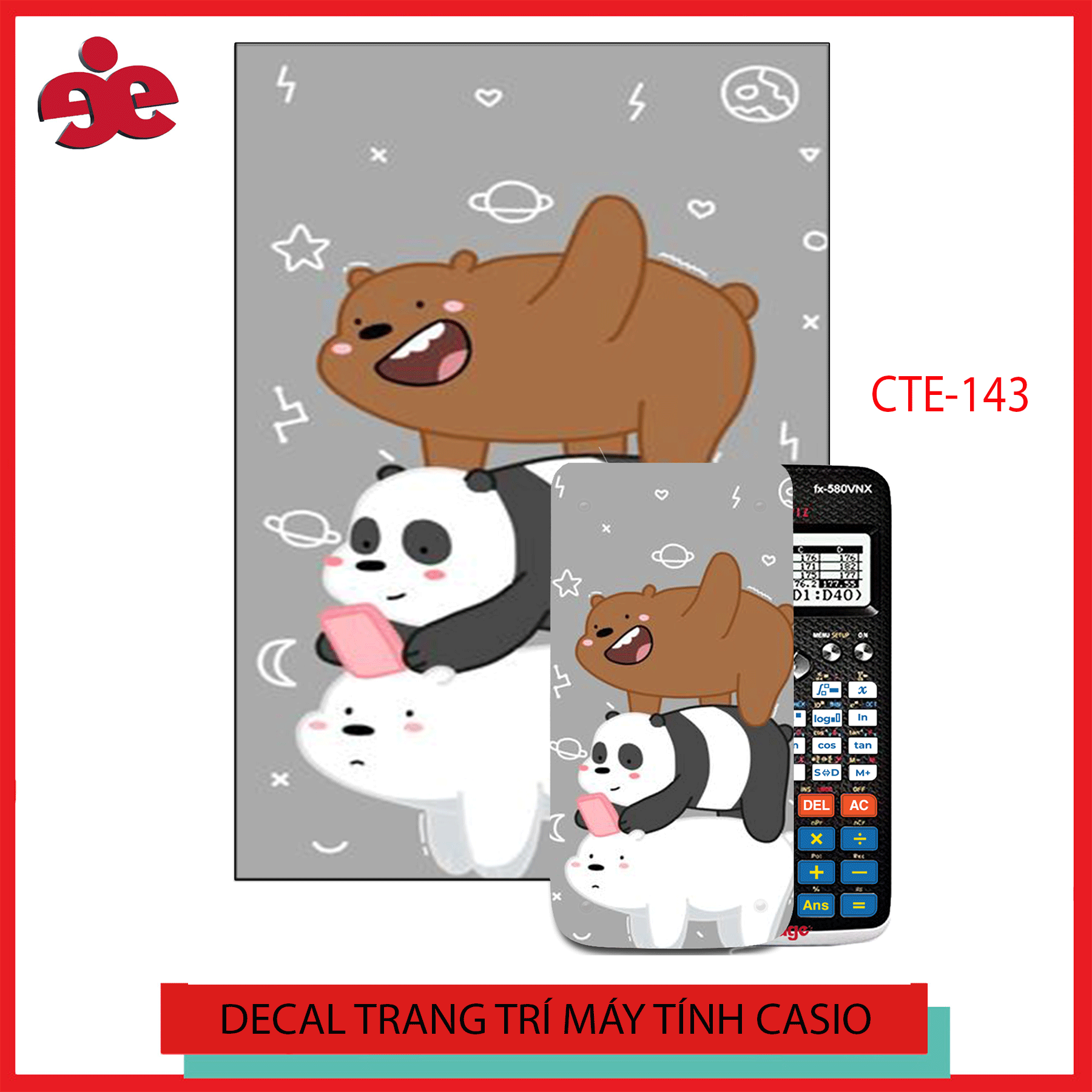 Decal máy tính Casio ngộ ngĩnh dễ thương 143