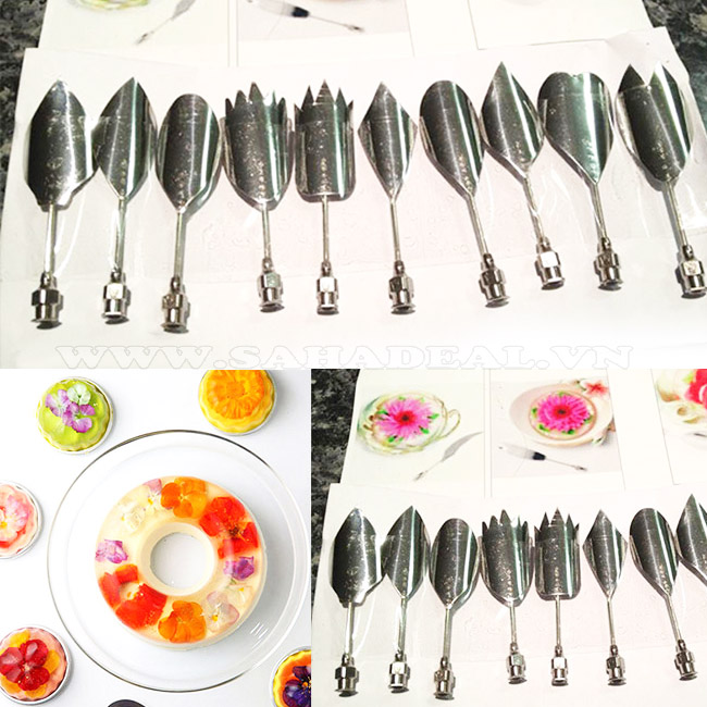 [HCM][10 món] Bộ dụng cụ làm thạch rau câu 3D Dụng cụ làm thạch Dụng cụ làm bông rau câu