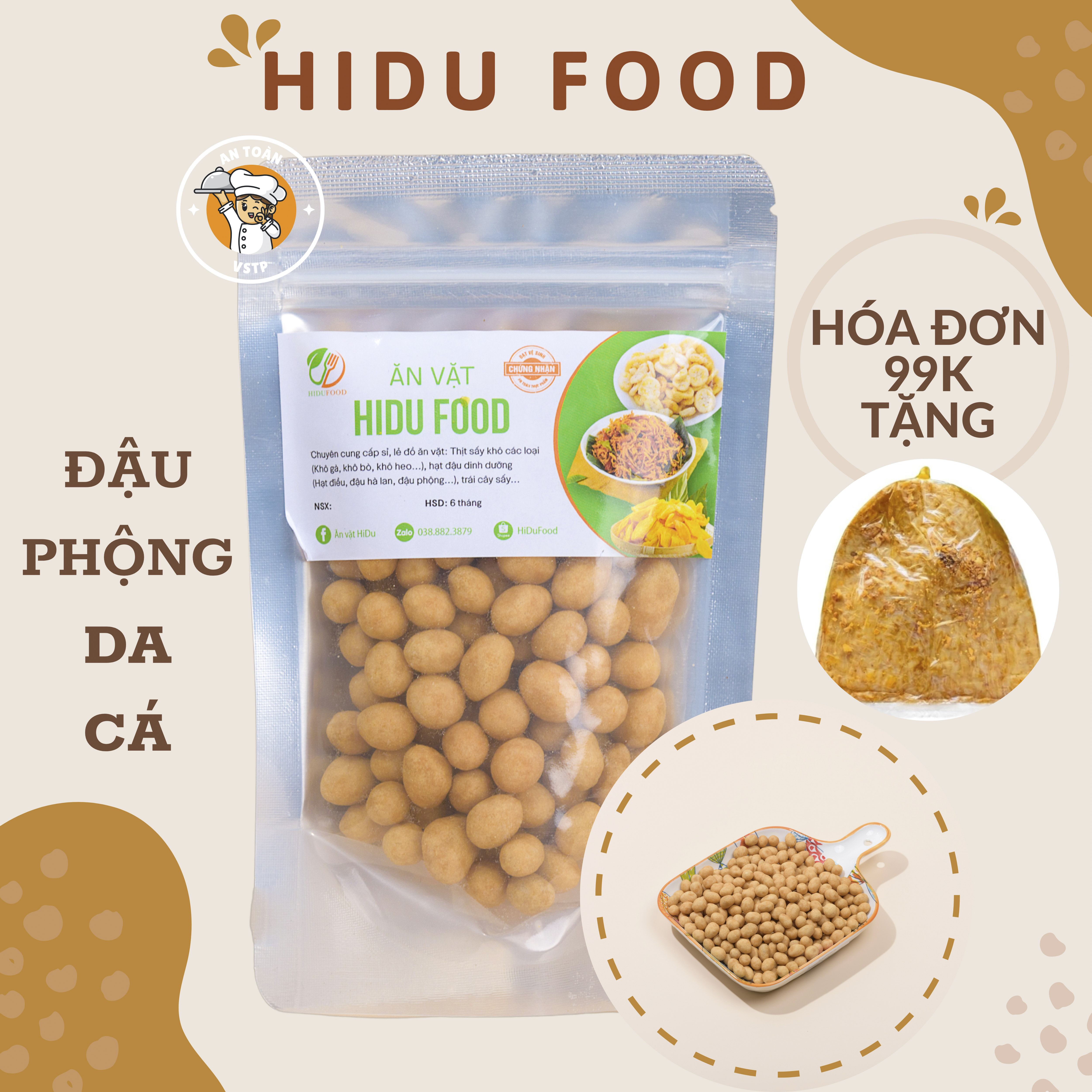 Đậu phộng da cá nước cốt dừa loại ngon giòn tan đồ ăn vặt HiDuFood