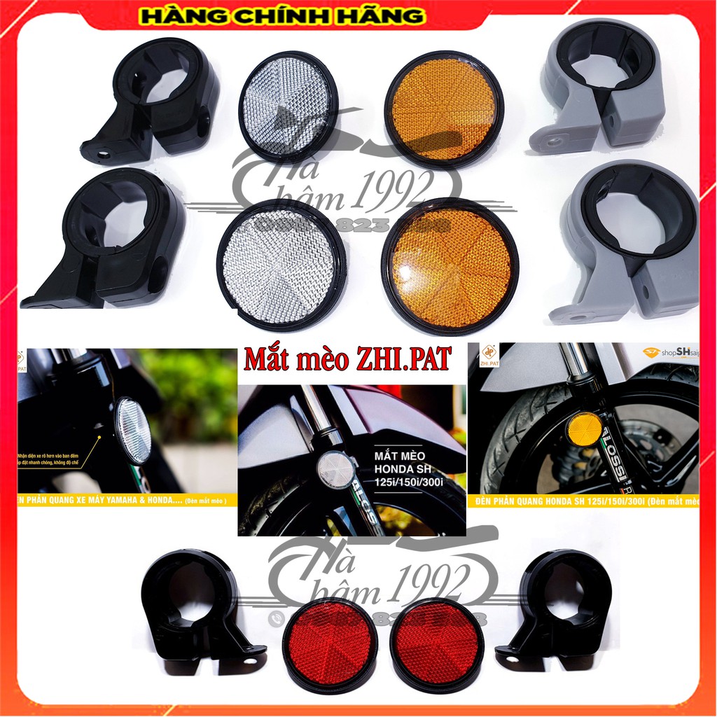 Đèn phản quang zhi.pat cho xe honda và yamaha gắn phuộc trước, đèn mắt mèo