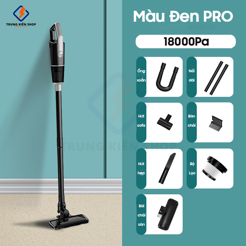 Máy hút bụi cầm tay không dây Vacuum Cleaner CÔNG SUẤT LỚN 18000Pa, máy hút bụi sàn nhà, giường, ô tô -  hút liên tục 30 phút - Hàng chính hãng bảo hành 12 tháng  LT-113CG