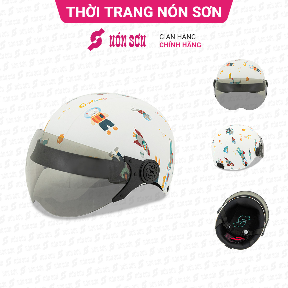 Mũ bảo hiểm trẻ em có kính NÓN SƠN chính hãng KE-TR105