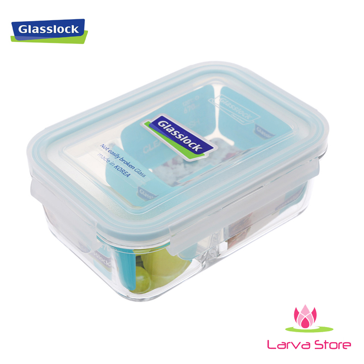 Hộp đựng thực phẩm 2 ngăn glasslock mcrk067 670ml hàn quốc - larva store
