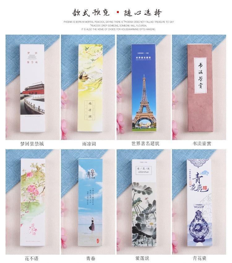 Bộ 30 Bookmark, Đánh Dấu Cổ Phong Thủy Mặc siêu xinh ib chọn mẫu