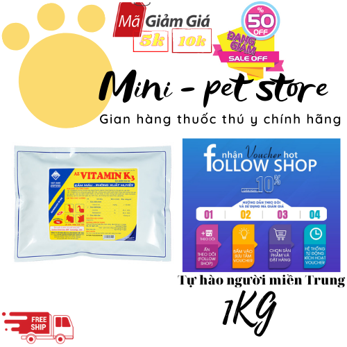 VITAMIN K (1KG),  CẦM MÁU, PHÒNG XUẤT HUYẾT, GIA SÚC GIA CẦM- THUỐC THÚ Y VIỆT ANH
