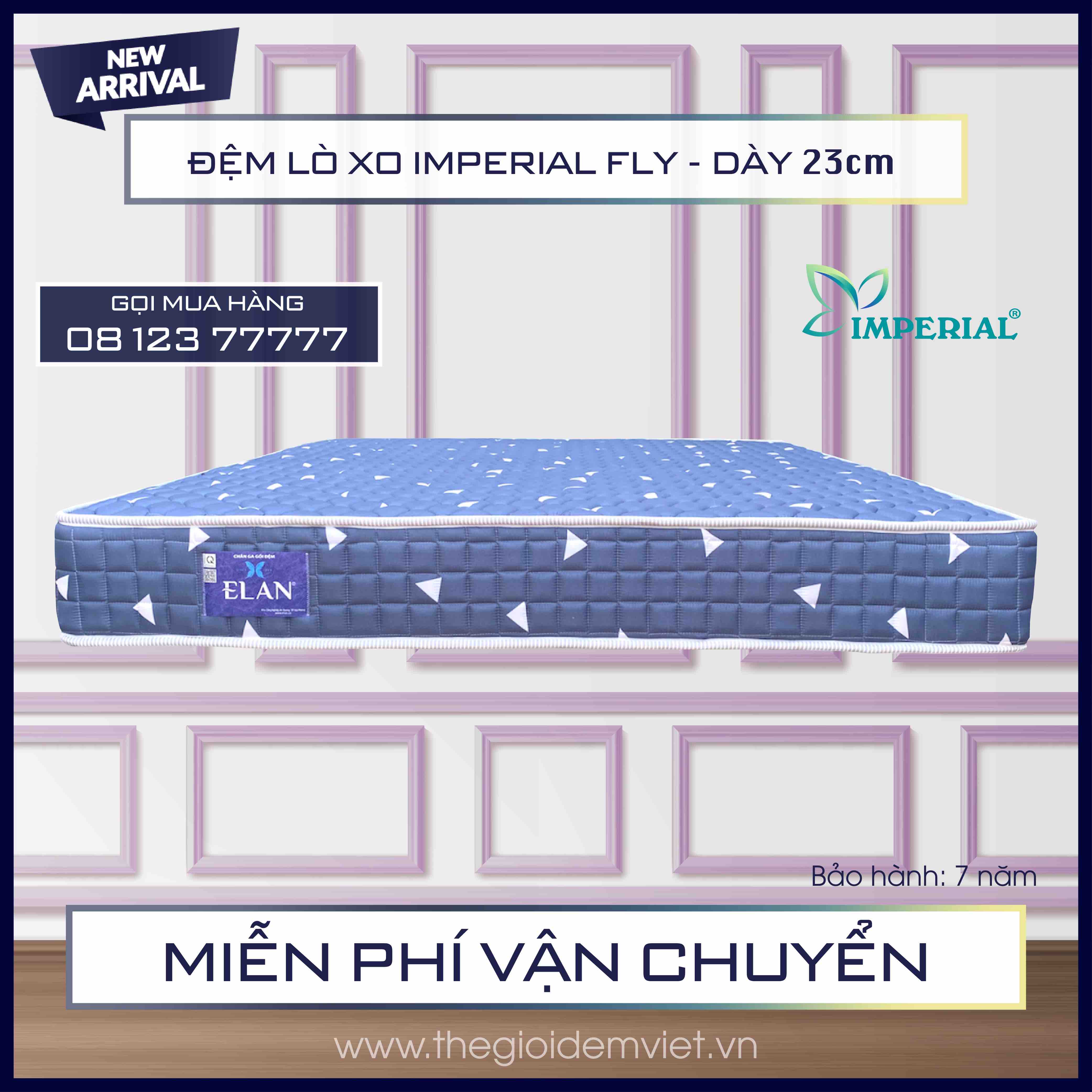 [FREE SHIP] ĐỆM LÒ XO ELAN - IMPERIAL FLY - ÊM ÁI - ĐÀN HỒI - Dày 23cm - HÀNG CHÍNH HÃNG