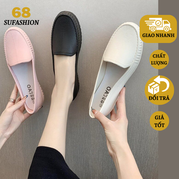 Giày Lười Nữ Trơn Nhiều Màu Cá Tính Phong Cách Thời Trang Hàn Quốc Bền Đẹp, Thoáng Khí Đi Chơi Đi Làm