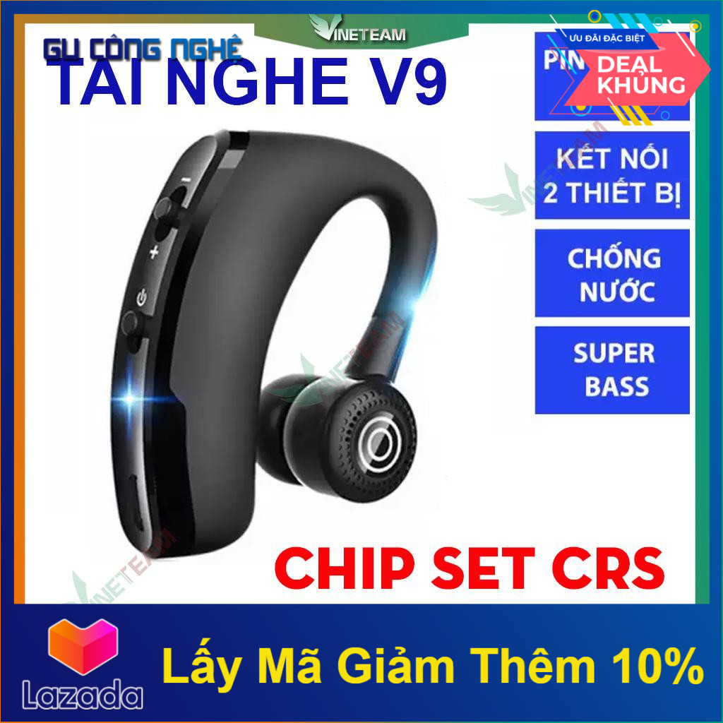 Tai nghe bluetooth hd voice v9 phiên bản nâng cấp cực chất chip set crs -dc3859