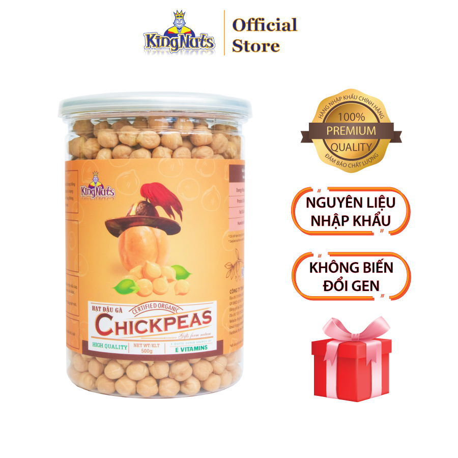 Đậu gà hữu cơ KingNuts 500g - Nhập khẩu Ấn Độ, không biến đổi gen, date mới