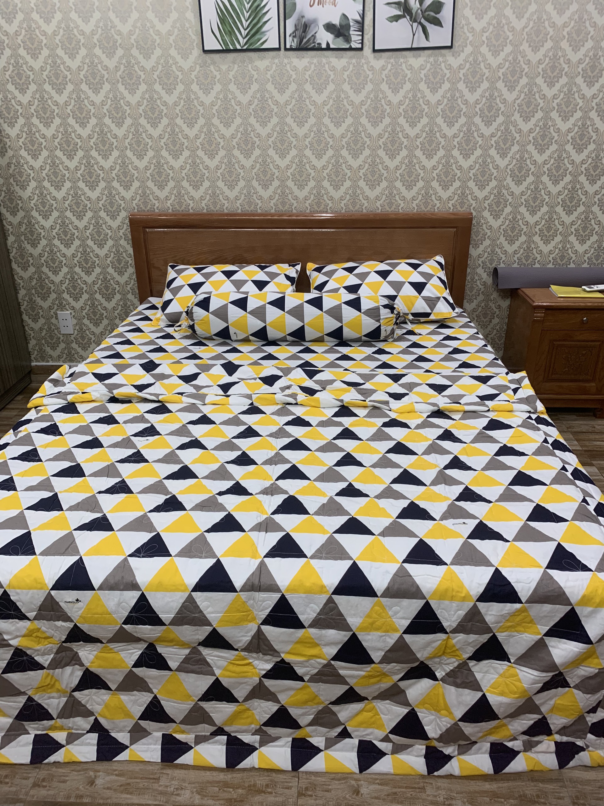 [HCM]Bộ Drap Cotton Thắng Lợi Kèm Mền Chần Gòn/ { 5 món } chuẩn LOGO/ có bán mền lè