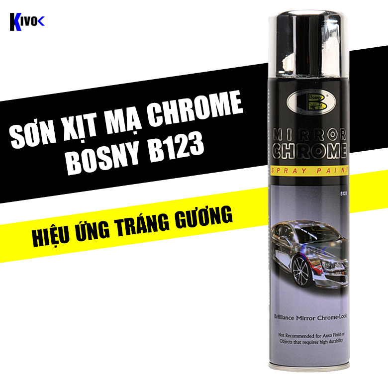 Sơn mạ crom inox cao cấp, hiệu ứng tráng gương Bosny Mirror Chrome B123