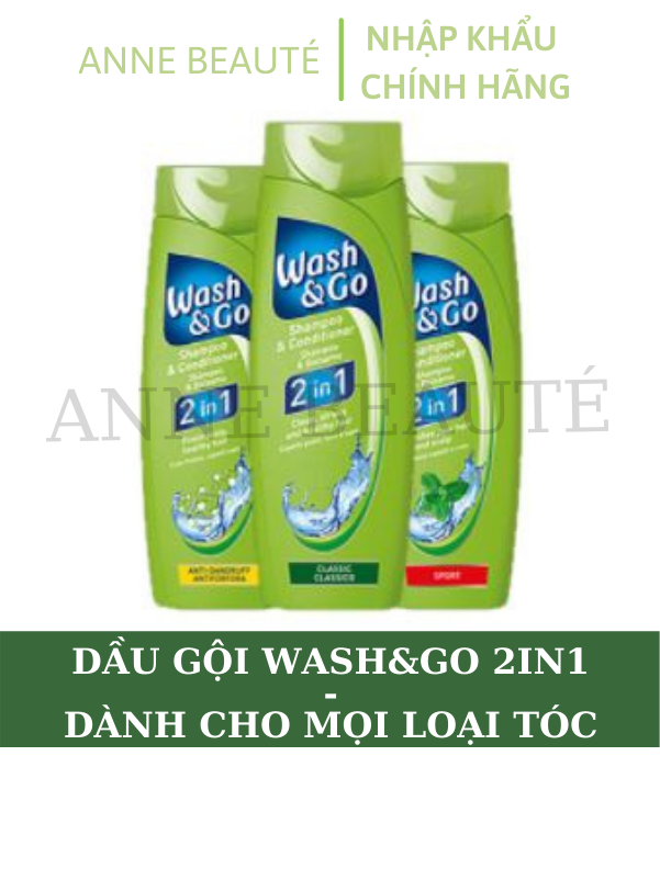 [HCM](HÀNG CHÍNH HÃNG) Dầu gội kèm xả 2in1 Wash&Go 200ml dành cho mọi loại tóc