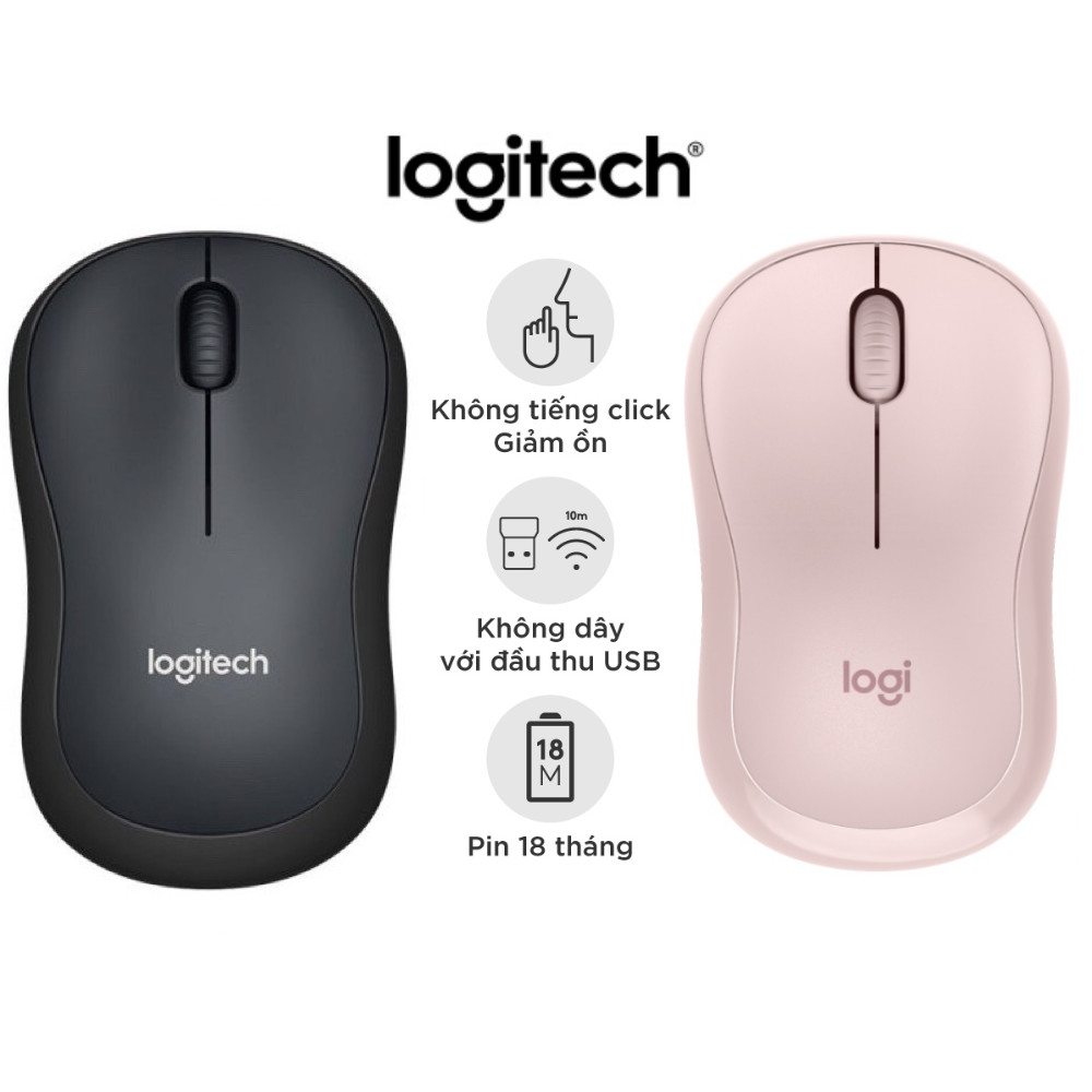 Chuột Không Dây Logitech M220 không tiếng ồn - Công Tắc On/Off - Độ Nhạy Cao - BH đổi mới 12 tháng