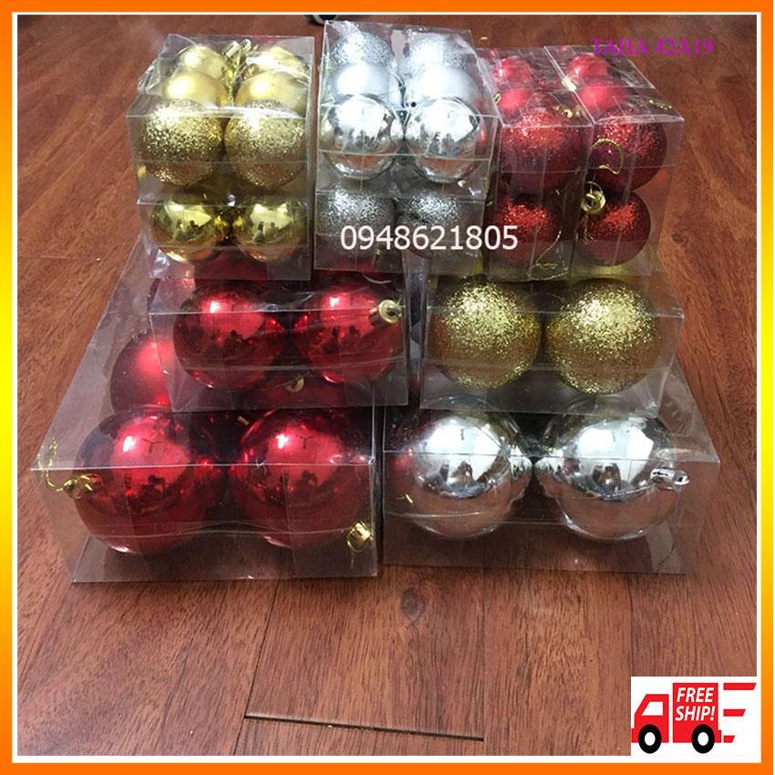 SET 6 CHÂU TRANG TRÍ CÂY THÔNG NOEL CHAU1 TAHA 42A19 đủ màu (trắng, vàng, đỏ)