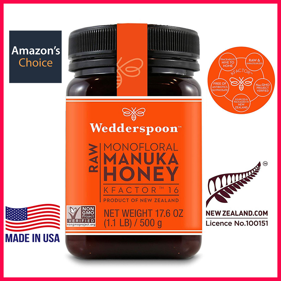 Mật ong manuka wedderspoon, mật ong tươi raw manuka honey - newzealand, k-factor 16 ~ mgo573+
