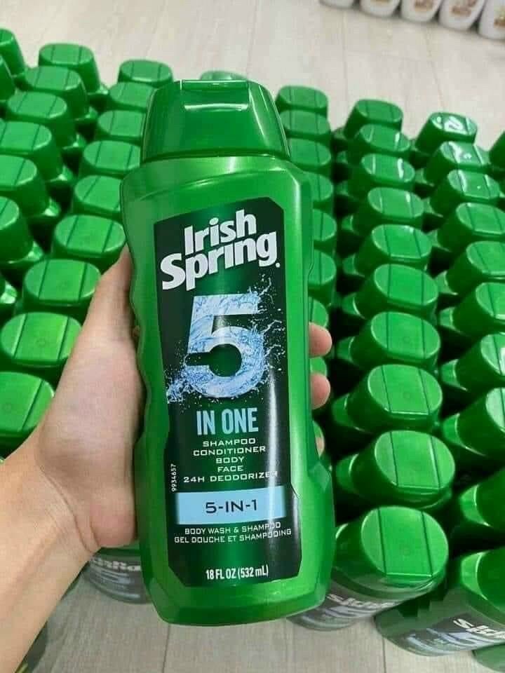 Sữa tắm gội toàn thân cho nam Irish Spring 5 in1- 532ml