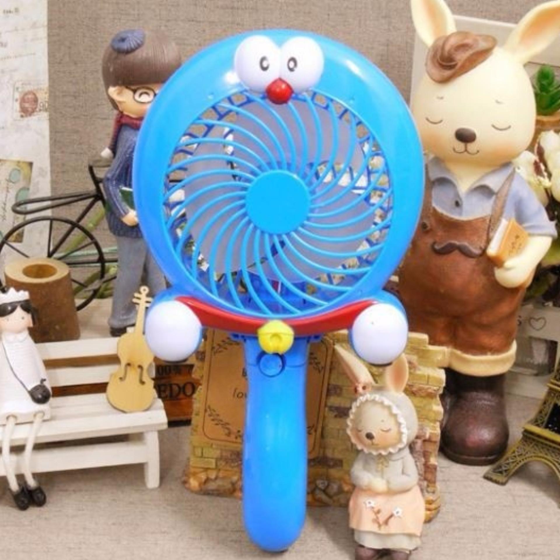 Quạt Sạc Tích Điện Cầm Tay USB Mini Fan Hand Hình Doraemon Loại Cực Mát