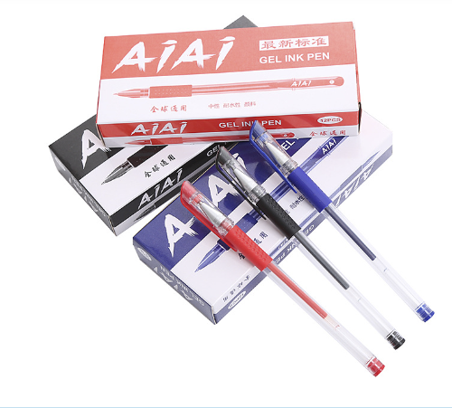 Hộp 12 bút bi nước aiai thân trơn mực đẹp