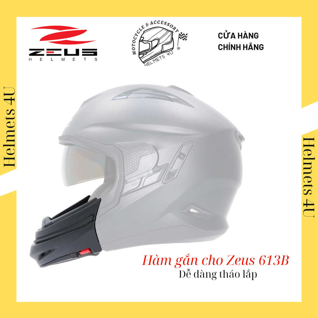 Hàm gắn mũ bảo hiểm Zeus 613B chính hãng - Helmets 4U