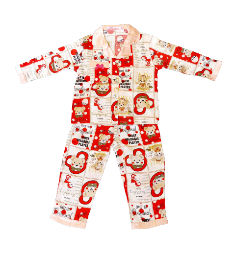 Pijama / đồ dài lụa satin cho bé gái / pijama dài tay / quần áo bé gái / đồ bộ bé gái / đồ ấm