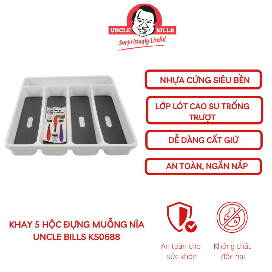 Khay chia ngăn kéo đựng muỗng nĩa 5 hộc ubl ks0688