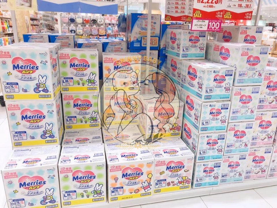 Combo 2 bịt Bỉm Merries nội địa Nhật đủ size hàng cộng miếng