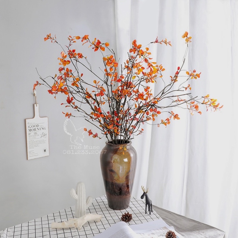 Dã mai diệp - mô phỏng bách tháp săc thu- cành lá decor - chất liệu cao cấp