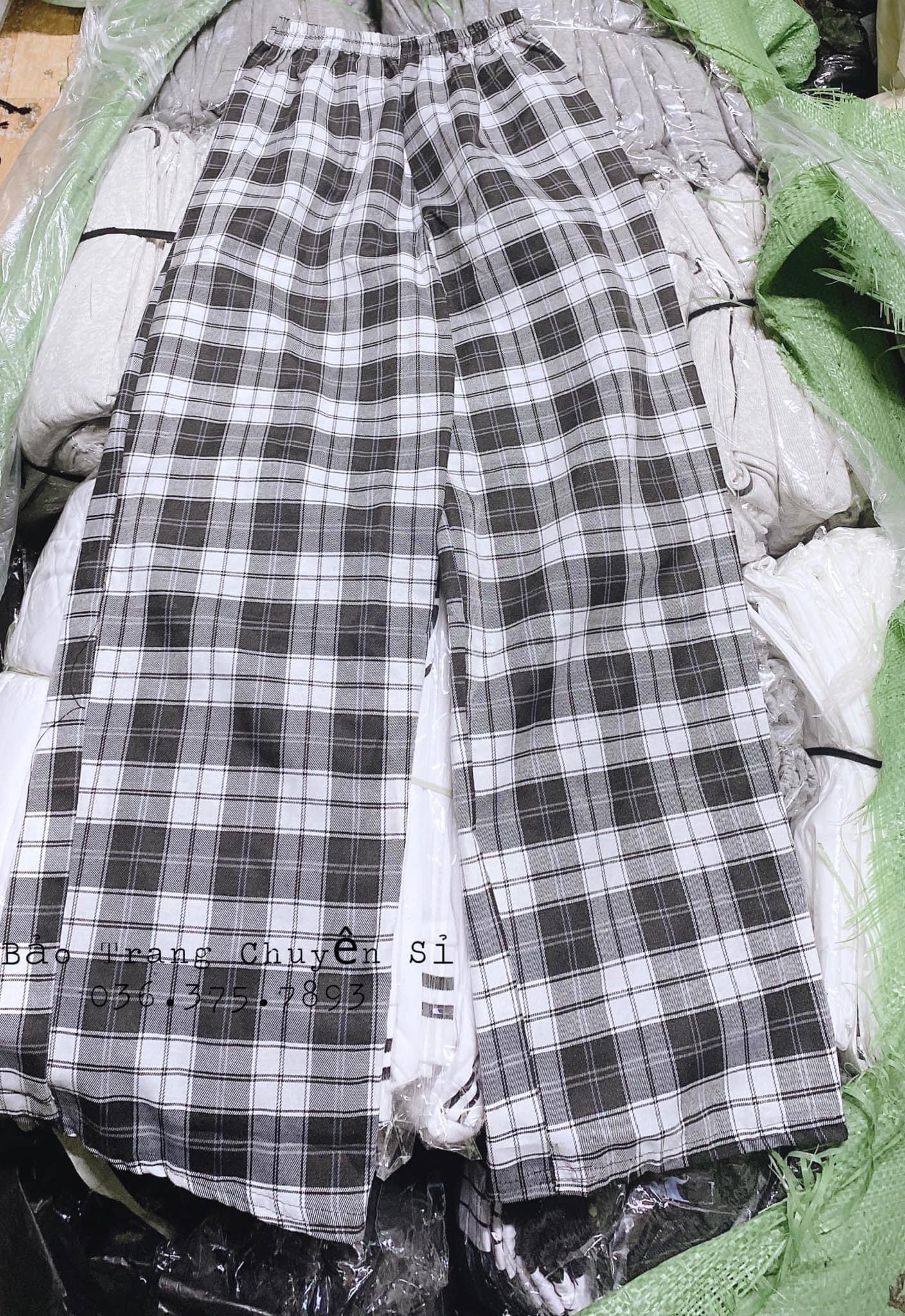 Quần Ống Rộng Kẻ Caro Dáng Dài Ulzzang Unisex Cạp Chun- Quần Culot Kẻ Nhiều Màu