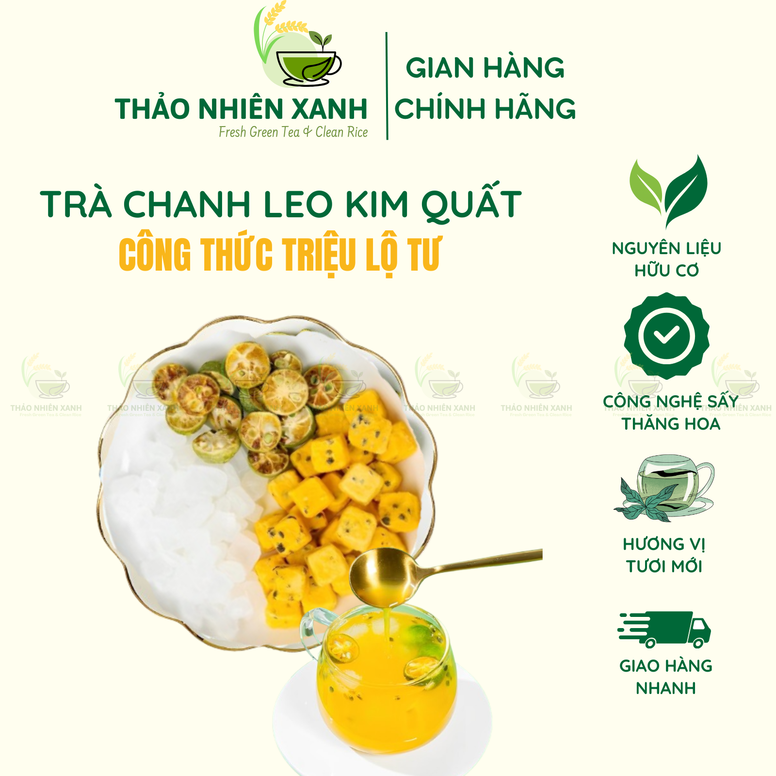 Trà chanh dây kim quất , nước uống trắng da Triệu Lộ Tư, sấy thăng hoa,da phát sáng, trà thanh nhiệt trà giảm cân Bổ Sung Vitamin C , giữ dáng đẹp da giảm cân , hết mỡ giữ vòng eo nhỏ dáng đẹp dáng xinh -THẢO NHIÊN XANH