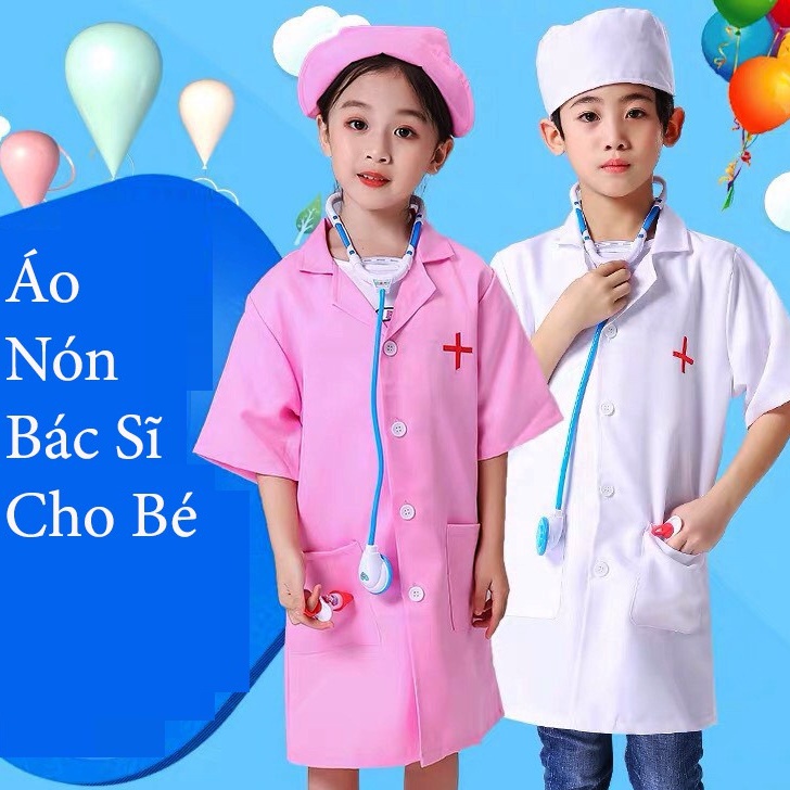 ✅ Đồ Chơi Bác Sĩ, Sét Áo + Mũ Bác Sĩ Cho Bé Trai, Bé Gái