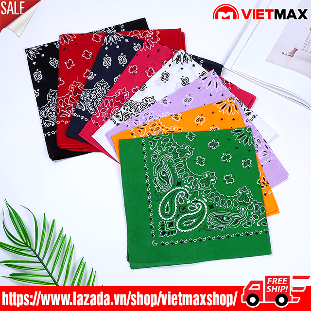 Khăn Turban Bandana Vải Họa Tiết Thời Trang Hàn Quốc 55x55 cm