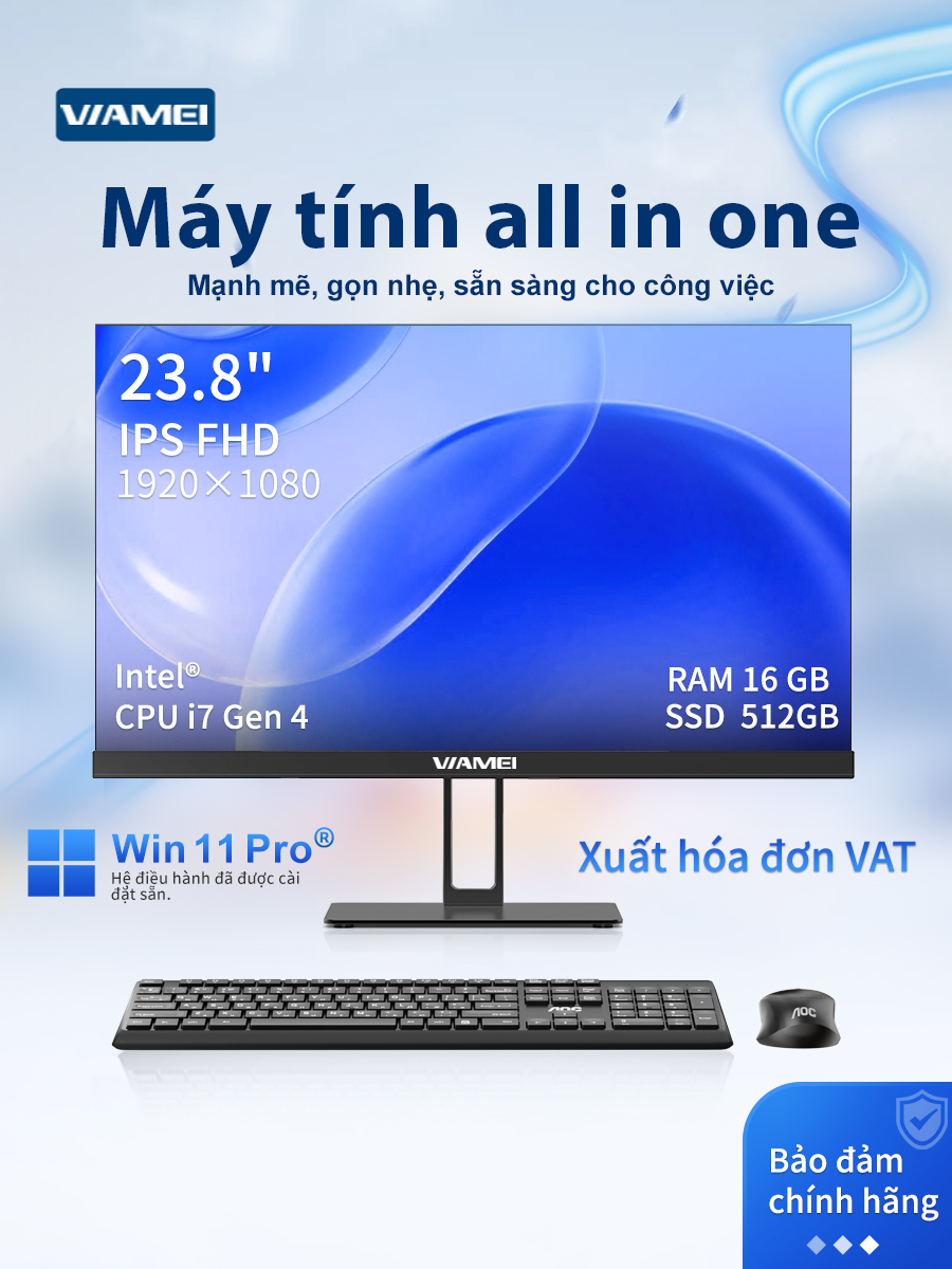 Máy tính All In One G33 I7- 4TH Ram 16GB SSD 256GB, Màn hình 24 inch - AOC bảo hành 2 năm