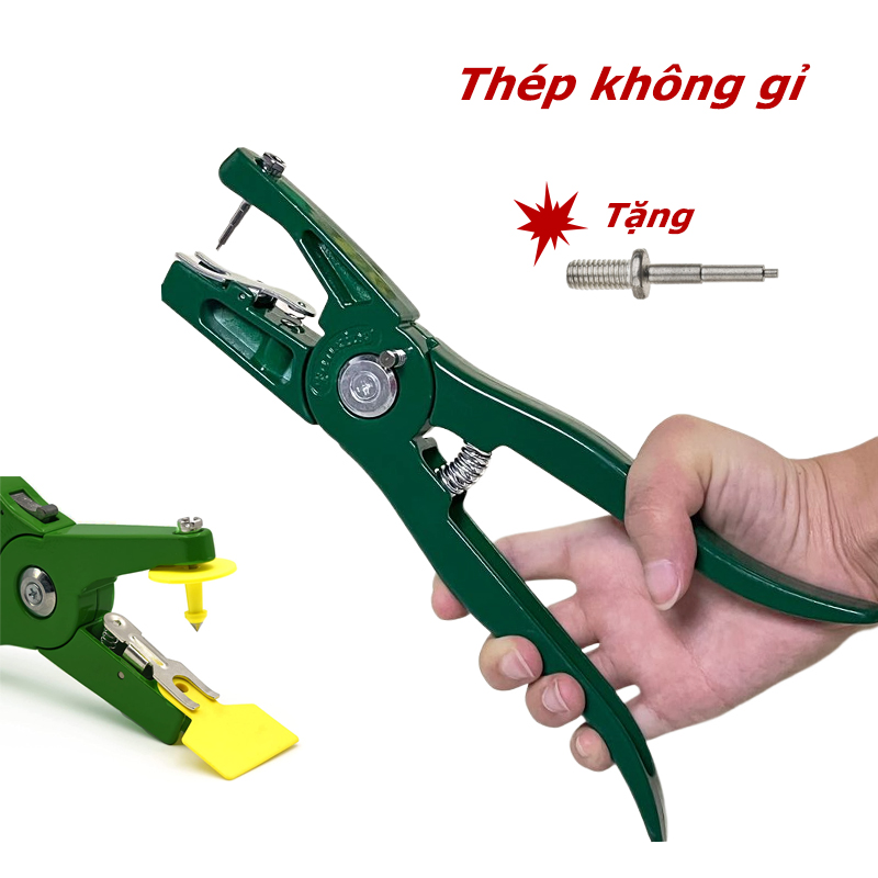 Kìm bấm thẻ tai heo, kìm bấm lỗ tai, dụng cụ bấm lỗ tai cho bò heo dê đeo thẻ phân biệt, thẻ đeo tai cho heo