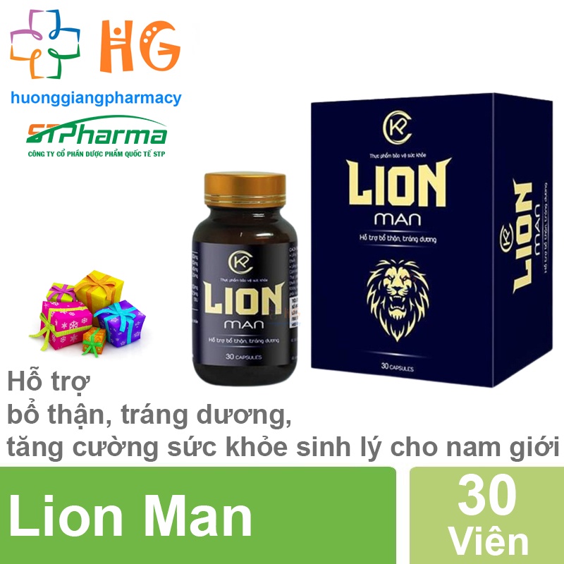 Tăng cường sinh lý nam Lion Man giúp bổ thận tráng dương tăng cường sức khỏe sinh lý cho nam giới Lọ 30 Viên