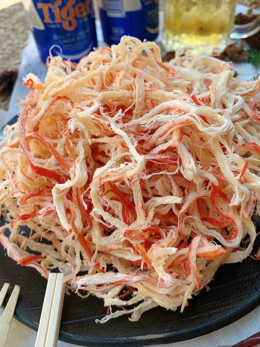 Khô mực sợi hấp nước dừa - hủ 300gr