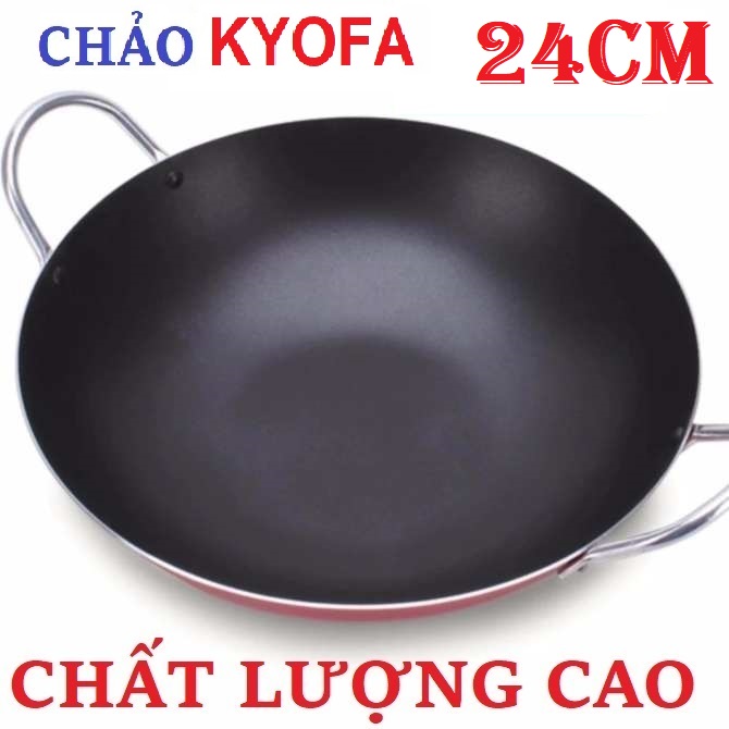 CHẢO CHỐNG DÍNH 2 QUAI KYOFA 24CM. GIÁ RẺ PHÙ HỢP CHO MỌI GIA ĐÌNH.