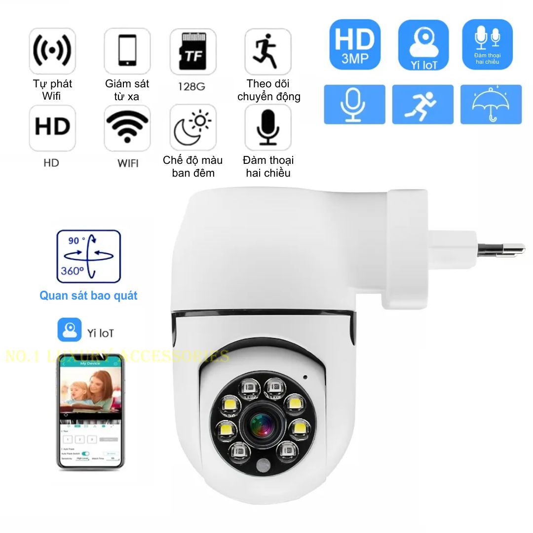 [x] Camera Wifi cắm ổ điện, Camera giám sát thông minh, Camera hồng ngoại giám sát ban đêm