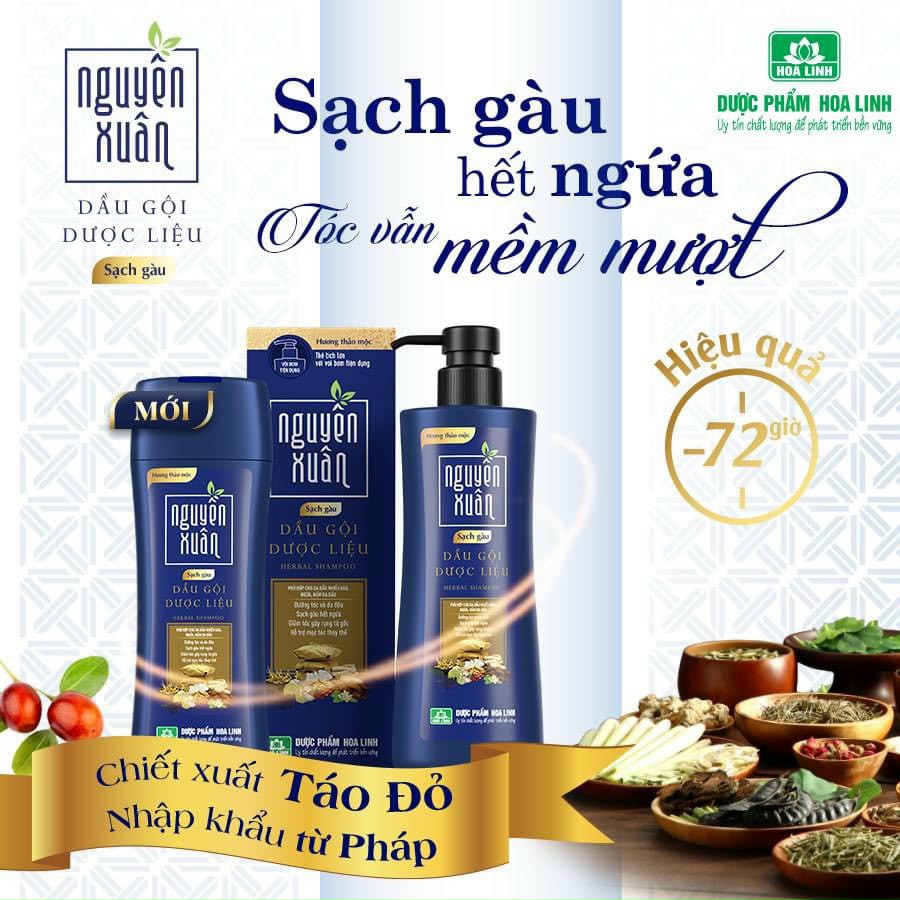 [HCM]Dầu gội dược liệu Nguyên Xuân | 200 - 250 - 350ml (Chiết xuất táo đỏ)