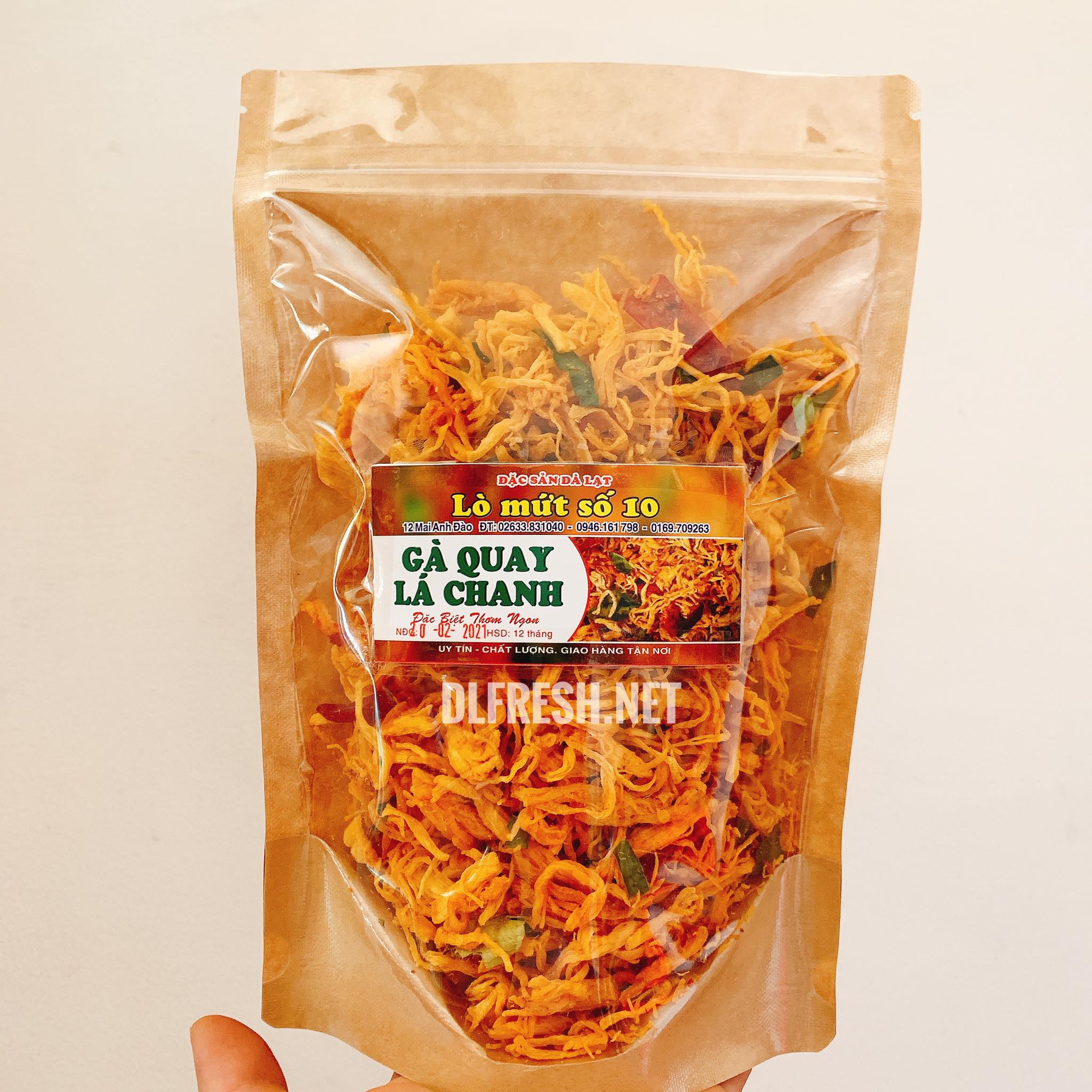 Khô gà lá chanh DLFresh khô gà giòn cay lá chanh 1kg
