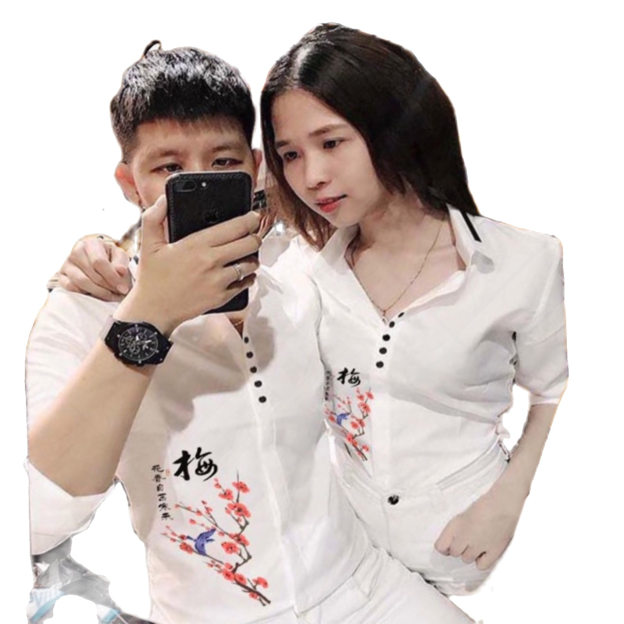 [HCM]Áo sơ mi cặp luạ kate foom body su hướng của các cặp đôi 8686