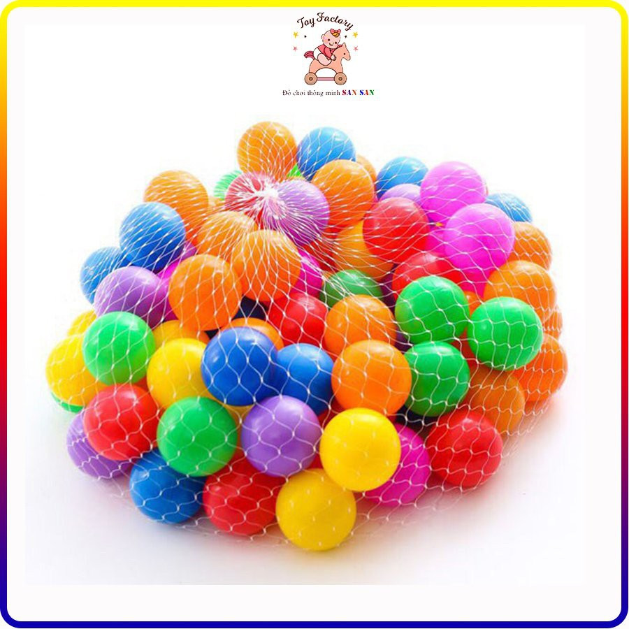 Túi 100 quả bóng nhựa đồ chơi cho bé - Kích thước 5.5cm - Hàng Việt Nam chất lượng cao