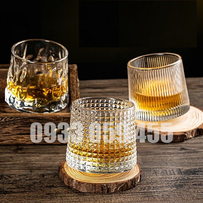 Ly rock thủy tinh pha lê cao cấp 170ml đế xoay 360 độ, cốc thủy tinh uống rượu Tây, cốc uống whisky, Ly uống rượu mạnh, Ly whisky sang trọng, wine glass, whiskey glass