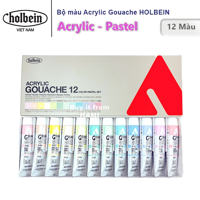 Màu holbein acrylic gouache - pastel - 20ml