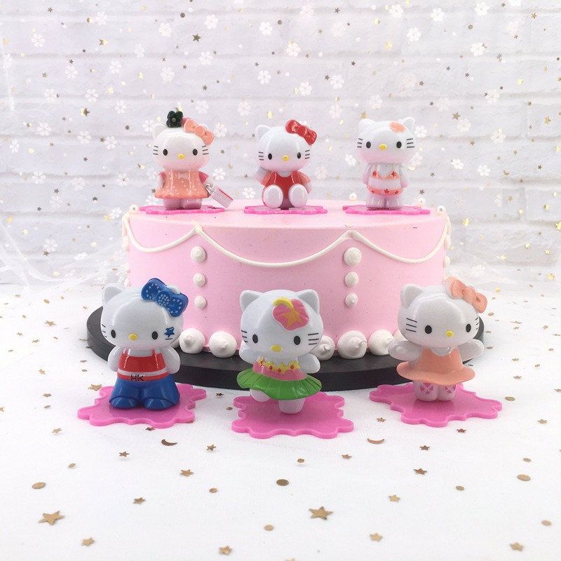 [HCM]Bộ Mèo Hello Kitty Trang Trí Bánh Sinh Nhật-Rau Câu- Phụ Kiện Trang Trí Bánh