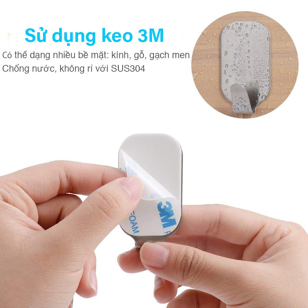 Móc dán tường inox 304 siêu dính siêu rẻ - m08