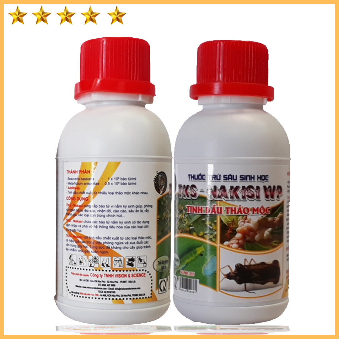 Trừ Sâu Thảo Mộc Nakisi - Đậm Đăc 100ml: Trừ Sâu Xanh, Rệp Sáp, Nhện Đỏ, Bọ Trĩ - Mùi Thơm, An Toàn, Không Cách Ly