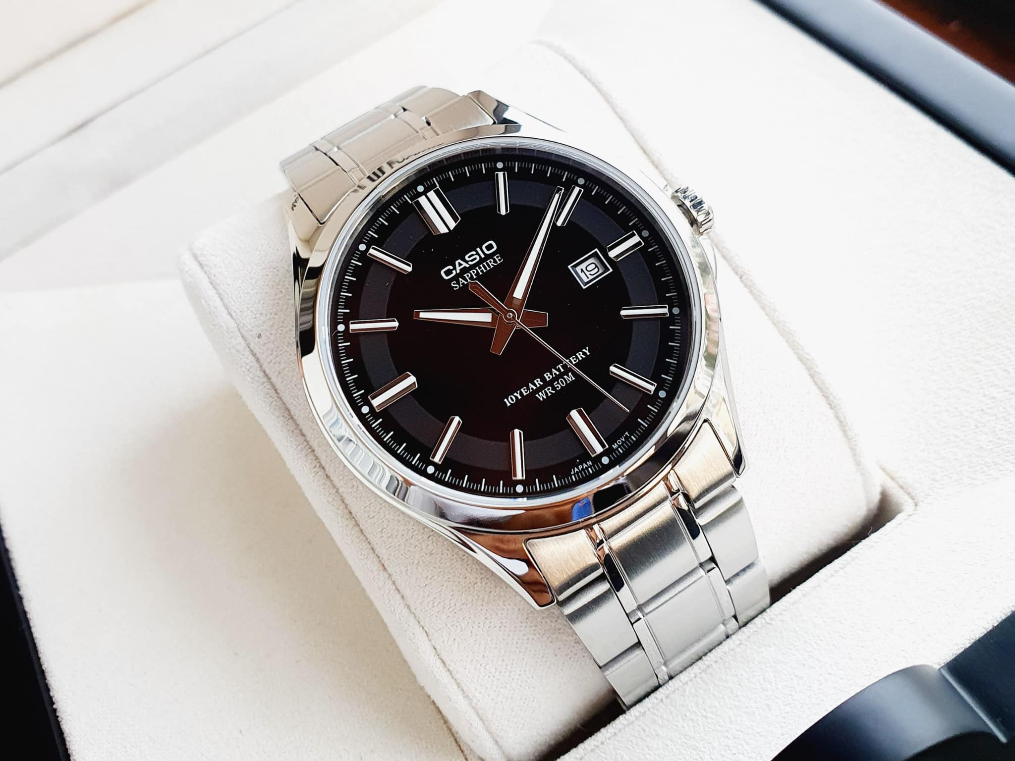 Đồng hồ nam sapphire pin 10 năm casio mts 100d - 1a bảo hành 1 năm
